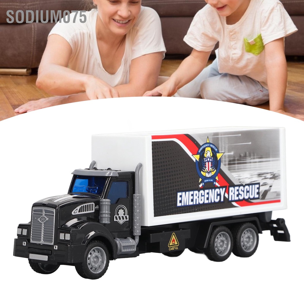 Có thể bán buôn Xe tải vận chuyển kéo lùi 1/48 quy mô Chất liệu ABS Chi tiết đẹp Hình thức sống động Đồ chơi ô tô khẩn cấp Sodium075 Hàng giao ngay