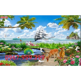 Tranh dán tường 3D thuận buồm xuôi gió