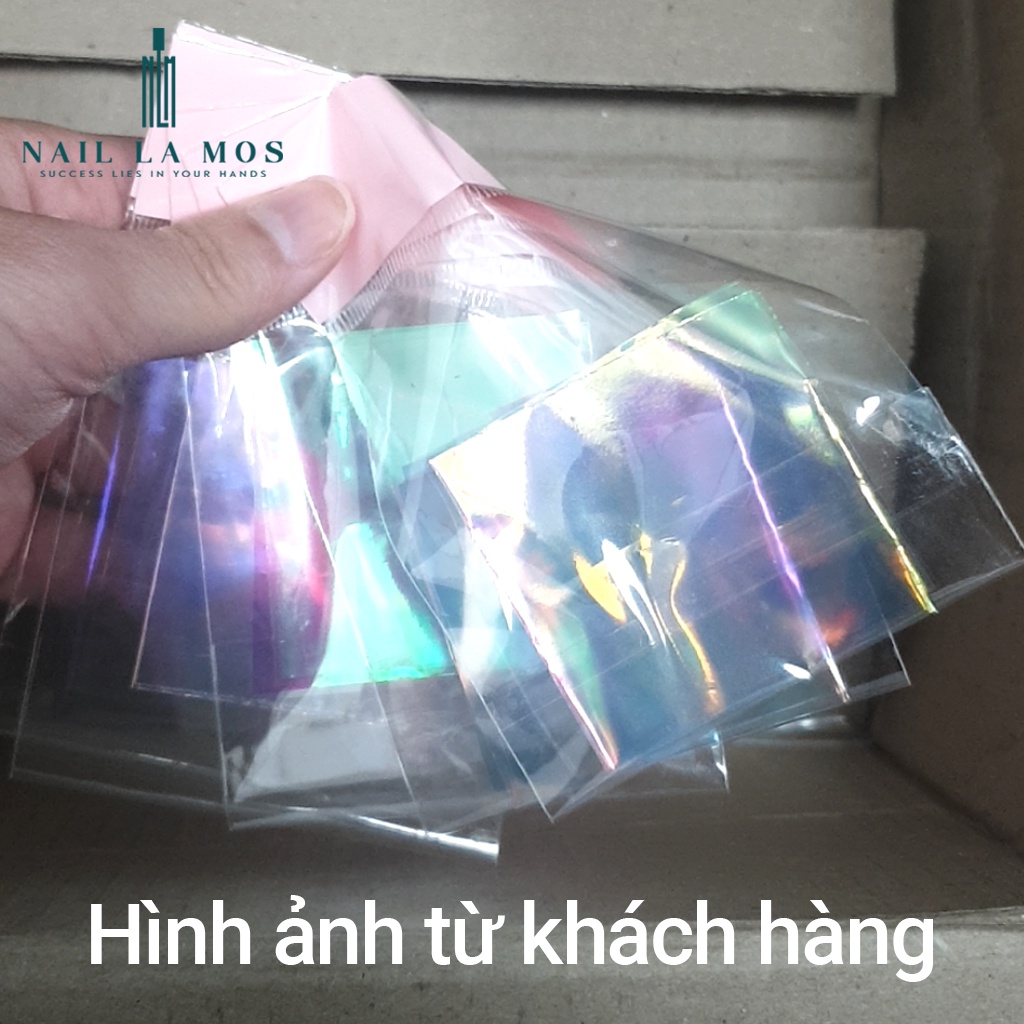 Set 5 tấm thủy tinh nguyên miếng trang trí móng tay phong cách Hàn Quốc 5*20cm