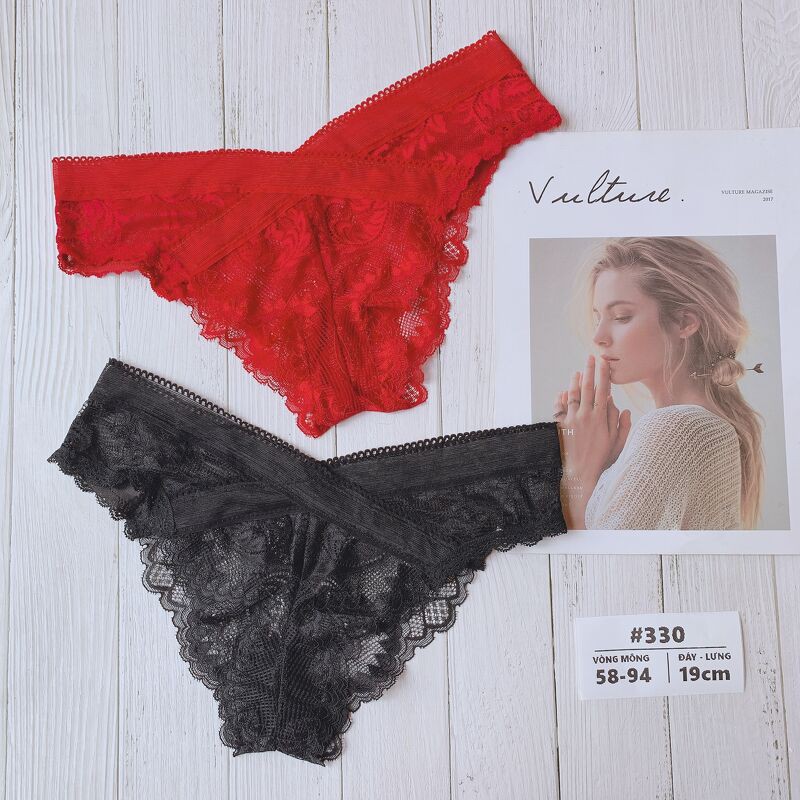 Combo 10 Quần Lót Ren Nữ Vicke 330 Cạp Chéo Đính Nơ Gợi Cảm