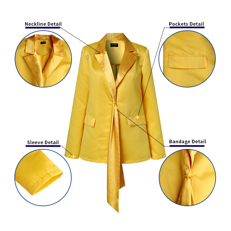 Áo Blazer 
VONDA Cổ Bẻ Dài Tay Màu Trơn Thời Trang Công Sở Cho Nữ | BigBuy360 - bigbuy360.vn