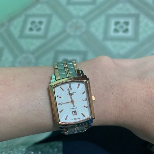 Thanh lý đồng hồ nữ mặt vuông size 27 hiệu Longines nữ