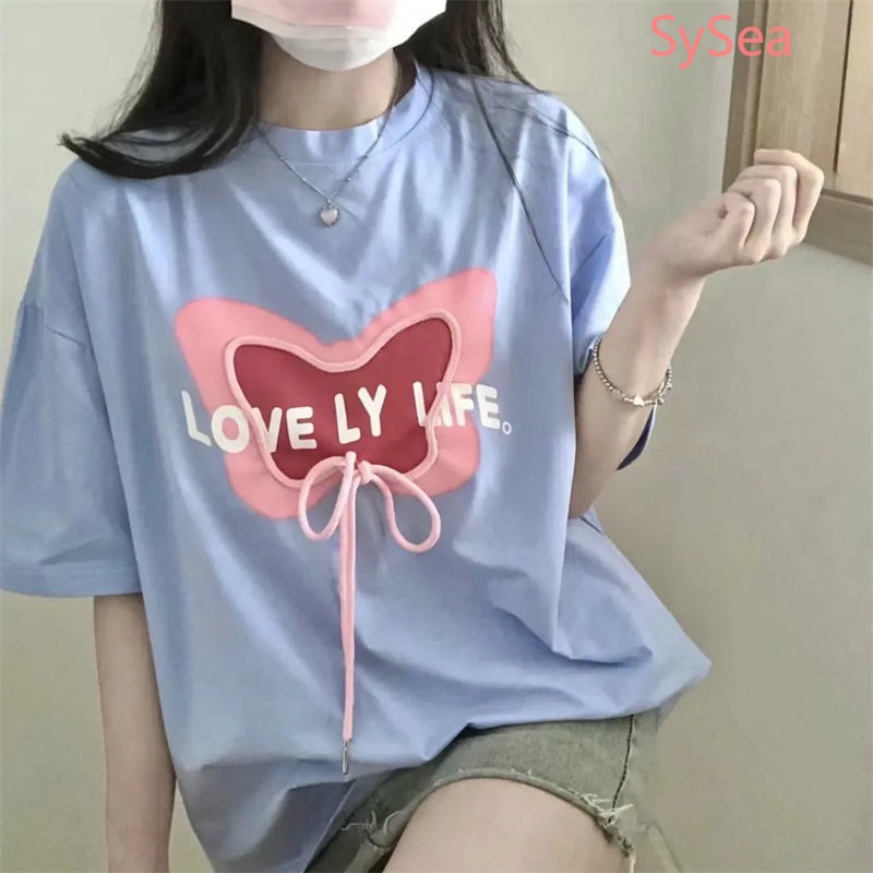 Áo Thun Phối Nơ Thời Trang Mùa Hè Hàn Quốc Dành Cho Nữ