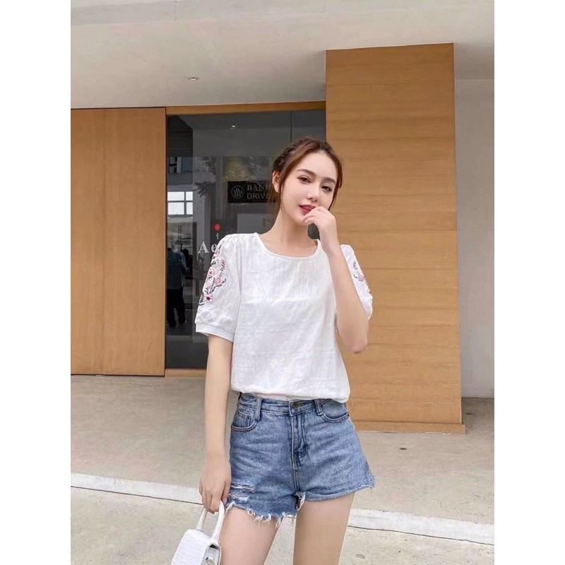 Áo Kiểu Nữ Chất Lanh Mềm Mát 3 Màu 2 Size 40-63kg