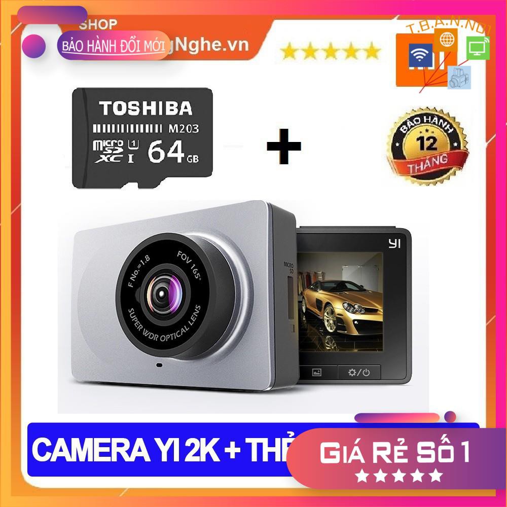 Camera Hành Trình Ô tô Xiaomi Yi 2K 1296P + Thẻ nhớ Class10 - BH 12 tháng | BigBuy360 - bigbuy360.vn