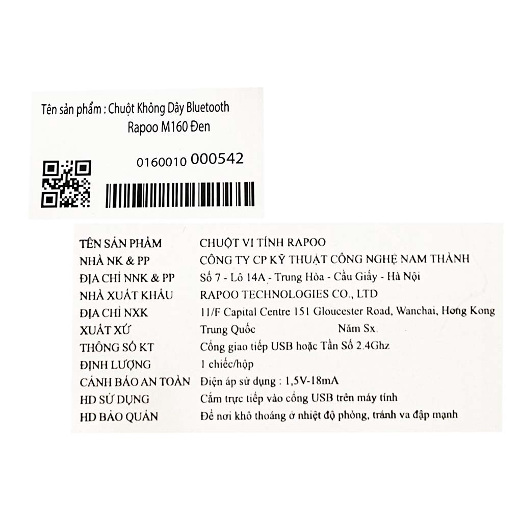 Chuột Không Dây Bluetooth Rapoo M160 Đen