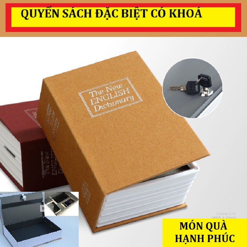 [QUÀ TẶNG] Két Sắt Chiêu Tài Hình Quyển Sách, Có Khoá, Đem Đến May Mắn Trong Kinh Doanh.Tặng Kèm Quạt Pin Cầm Tay 45k