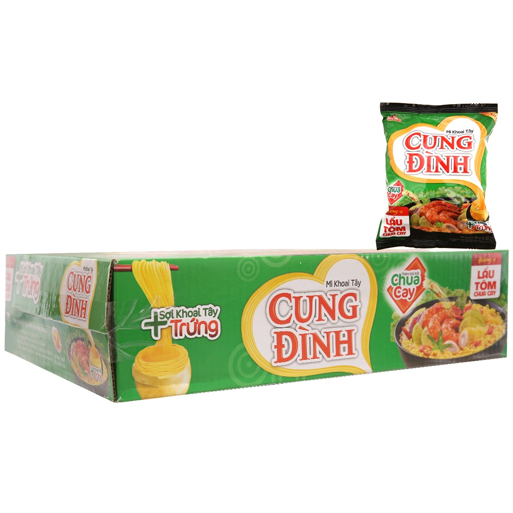 Thùng mì khoai tây Cung Đình gói 80g