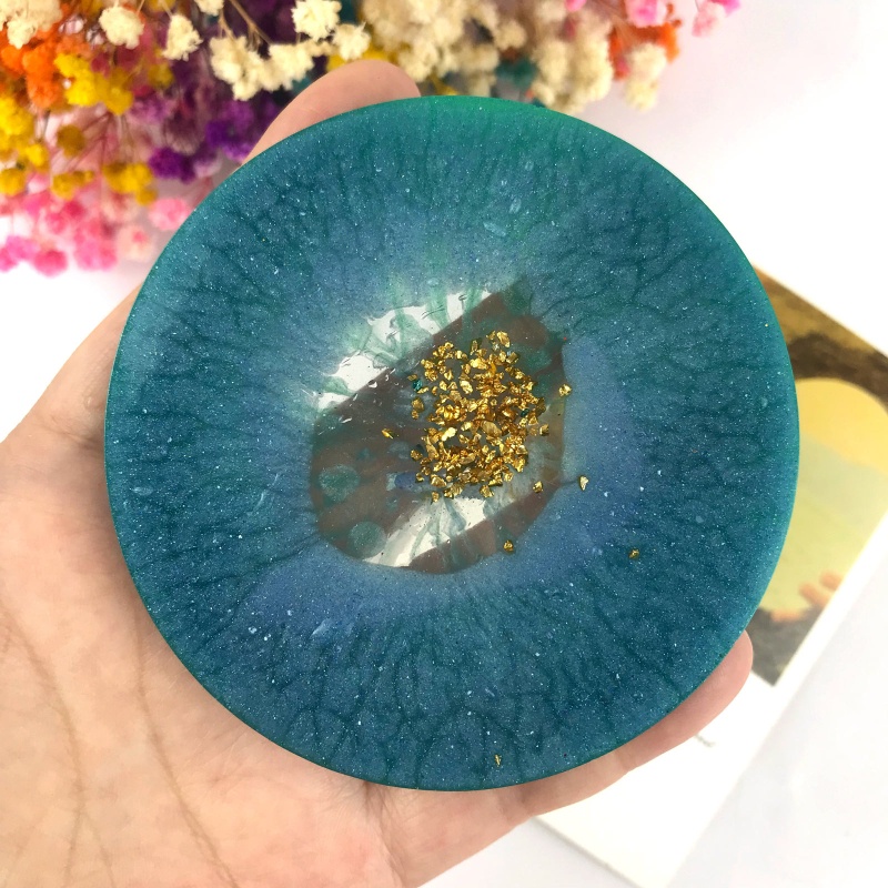 Khuôn Silicone Làm Đế Lót Ly Hình Tròn Bằng Nhựa Resin