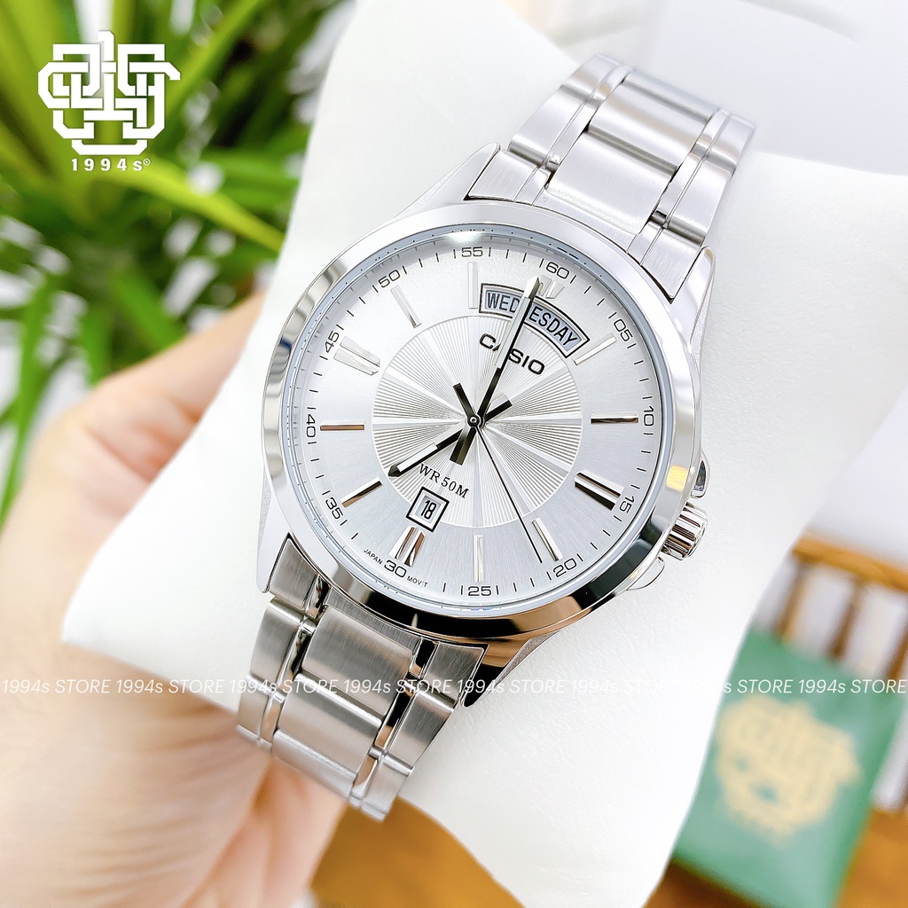 Đồng hồ nam Casio MTP-1381D-7A dây thép không gỉ, chống nước 50m, size 39.9mm, hàng chính hãng