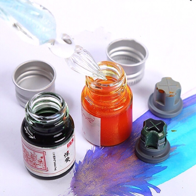 Mực màu có nhũ ánh vàng kim vẽ tranh, viết thư pháp