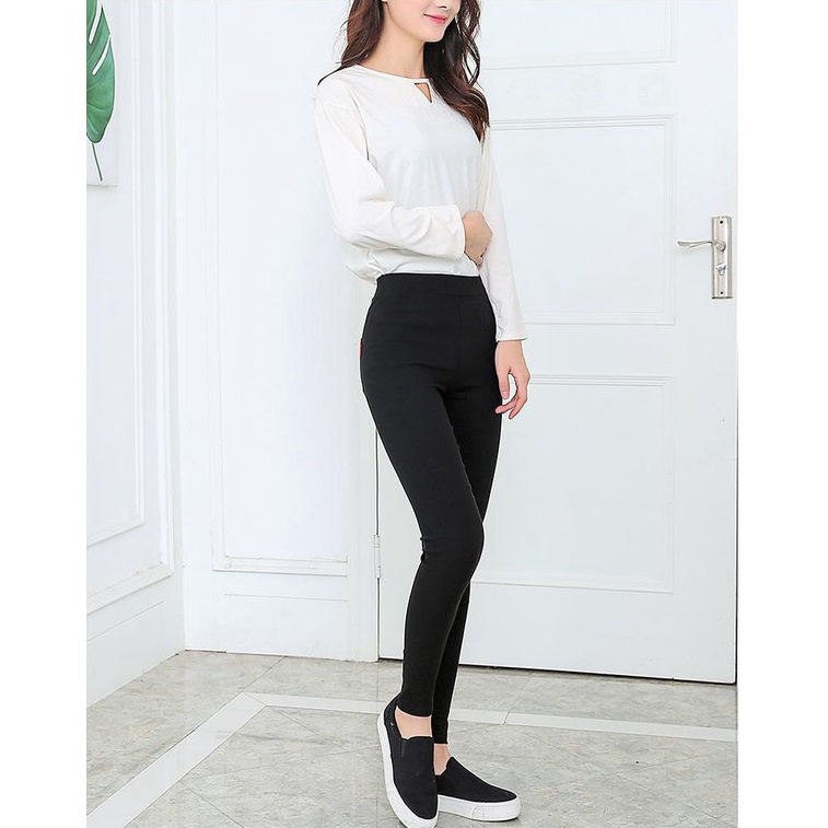 Quần skinny YEYA co giãn màu đen có size lớn thời trang cho nữ