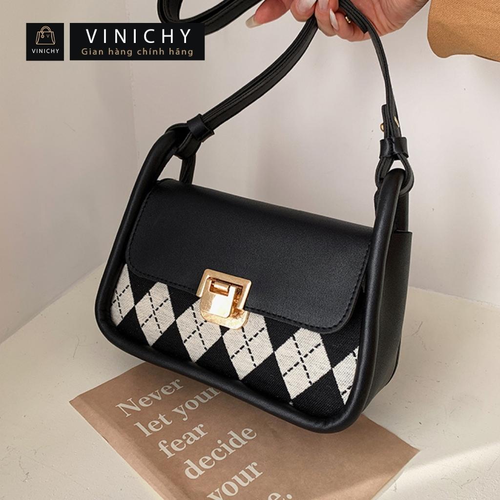 Túi xách nữ đeo chéo, đeo vai đi chơi, đi học VINICHY, da đẹp, thời trang cao cấp size 22cm HA236