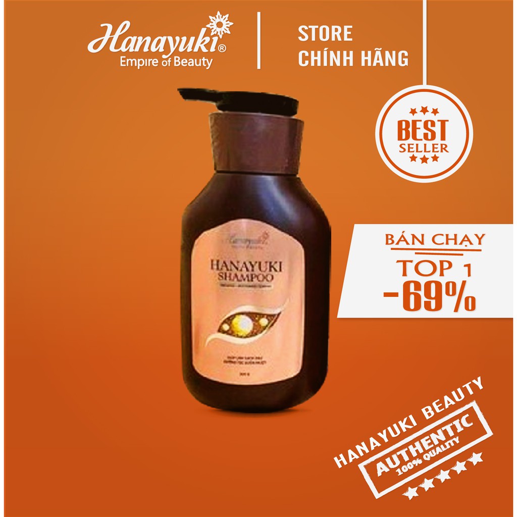 Siêu dầu gội Hanayuki Shampoo ngừa gàu, mọc tóc, phục hồi tóc suông mượt - Chính hãng 100%