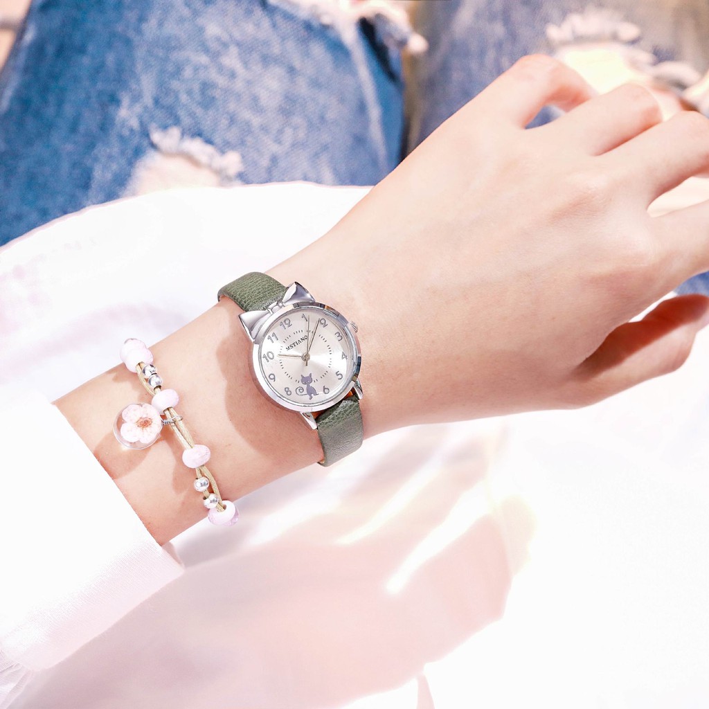 Đồng hồ thời trang nữ Mstianq MSM02 dây da mềm, họ tiết cực đẹp, mặt độc đáo, mặt số dể dàng xem giờ | BigBuy360 - bigbuy360.vn