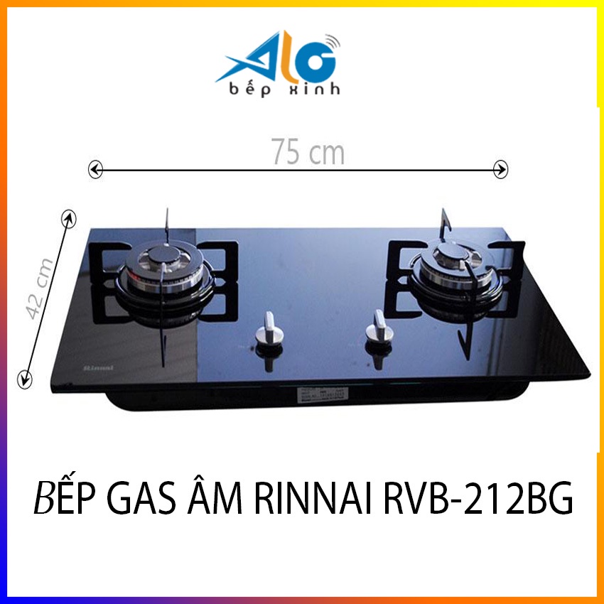 Bếp gas âm Rinnai RVB-212BG - Có ngắt gas tự động - Đánh lửa IC - BH 2 năm - Alo Bếp Xinh