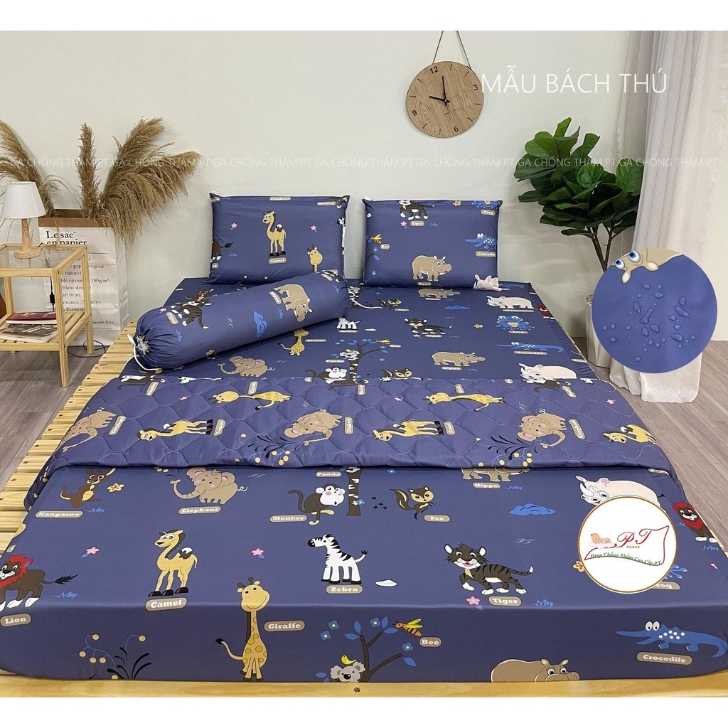 Ga giường chống thấm 2 mặt chính hãng PT chất liệu cotton lụa siêu mềm mịn, không hầm bí, không sột soạt đủ size, mẫu | BigBuy360 - bigbuy360.vn