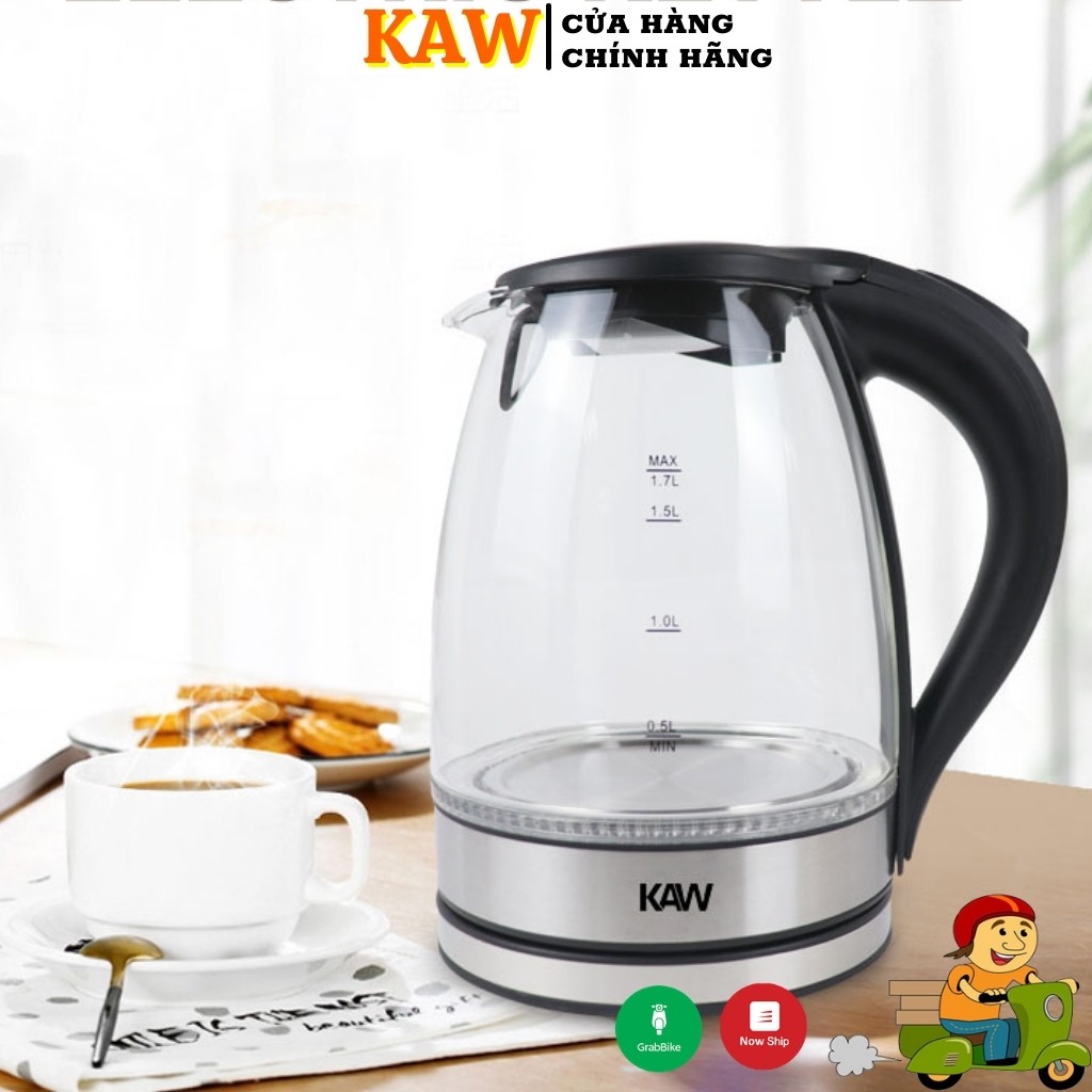 Siêu Tốc Thuỷ Tinh KAW RK1818 Dung Tích 2L Đun Sôi Nhanh, An Toàn, Tiết Kiệm Điện, Công Suất 1800W