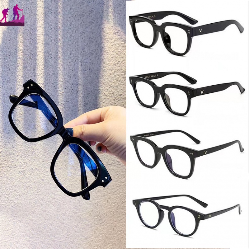 Kính Râm Chống Ánh Sáng Xanh Gọng Dày Phẳng Kiểu Âu Mỹ Thời Trang Cho Nam Nữ