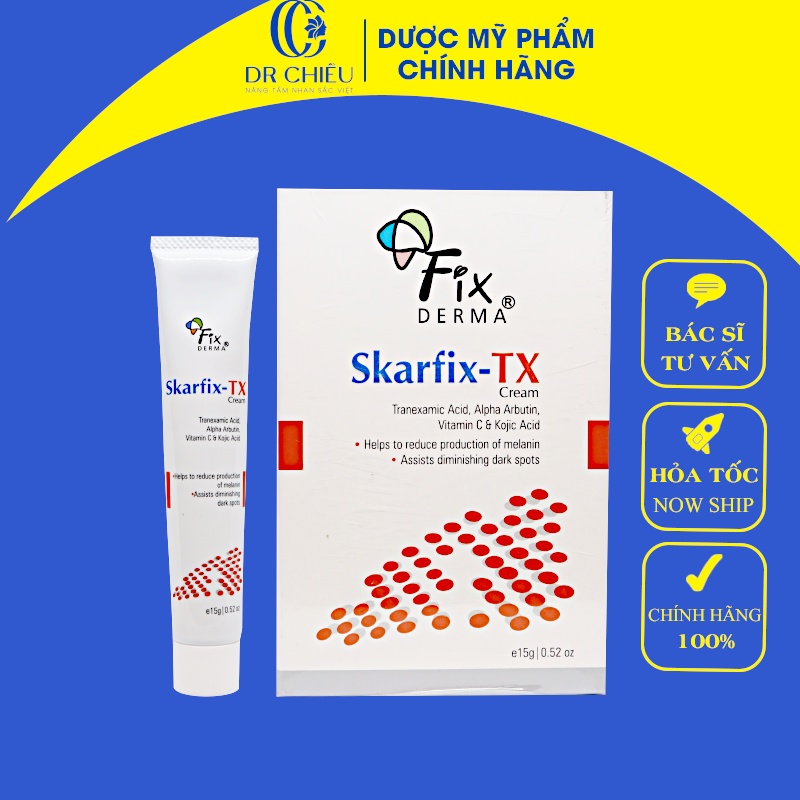 ✅[CHÍNH HÃNG] Kem Dưỡng Da Mờ Thâm, Tàn Nhang Fixderma Skarfix-TX Cream 15g Tranexamic Acid (2%),Kojic Dipalmitate (2%