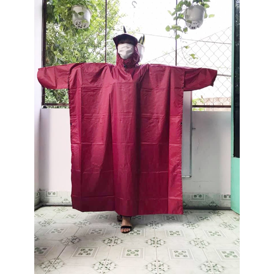 Áo mưa vải dù 2 tà 2  -  Loại 1M4 - Dành cho người cao 1M58 đến 1m75 -Nhiều màu -  Ảnh Thật