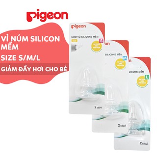 Núm Vú Silicone Mềm Pigeon 2 cái vỉ