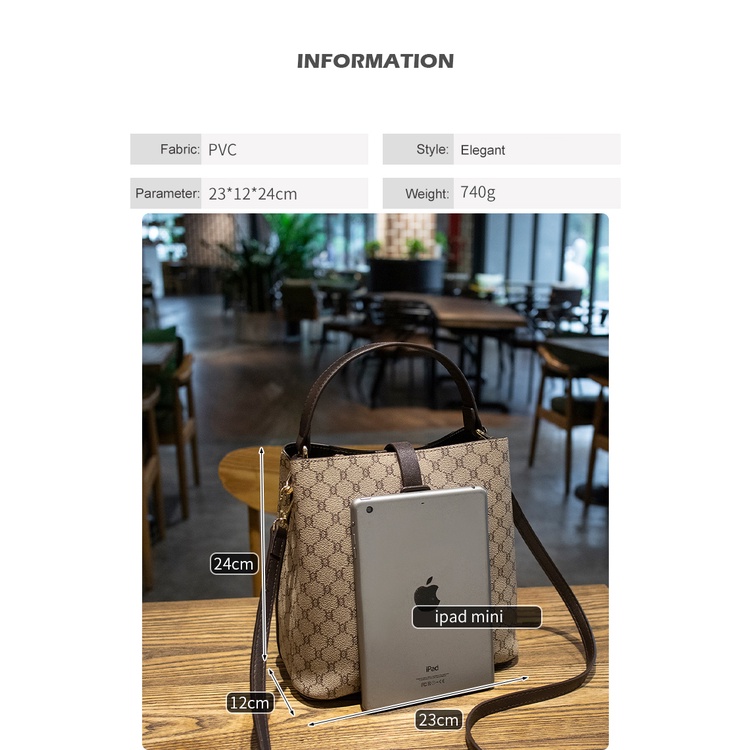 Túi xách nữ mini da PU cao cấp họa tiết monogram size a5 thời trang hàn quốc 6683