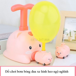 Đồ chơi cho bé, đồ chơi đua xe khí nén hình chú heo ngộ nghĩnh .