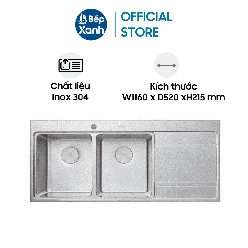 [FREESHIP HCM] Chậu Rửa Chén Malloca MS 7818 - Chất Liệu Inox 304