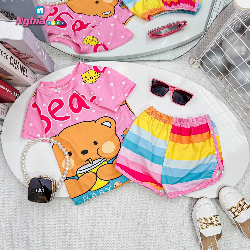 Đồ bộ bé gái quần đùi áo ngắn tay NGHĨA BABY dành cho bé gái