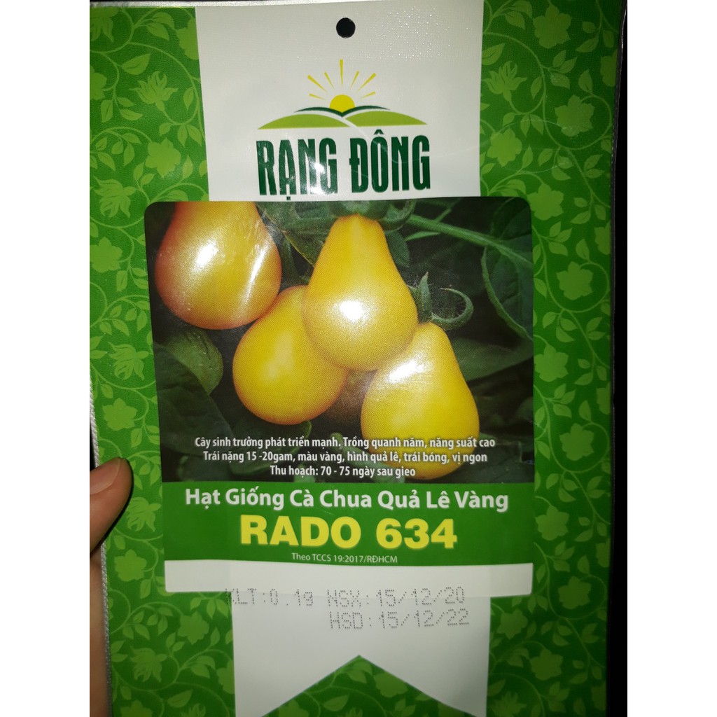 Hạt giống Cà Chua Trái Lê đỏ/ vàng Rado, đóng gói 0,1gr
