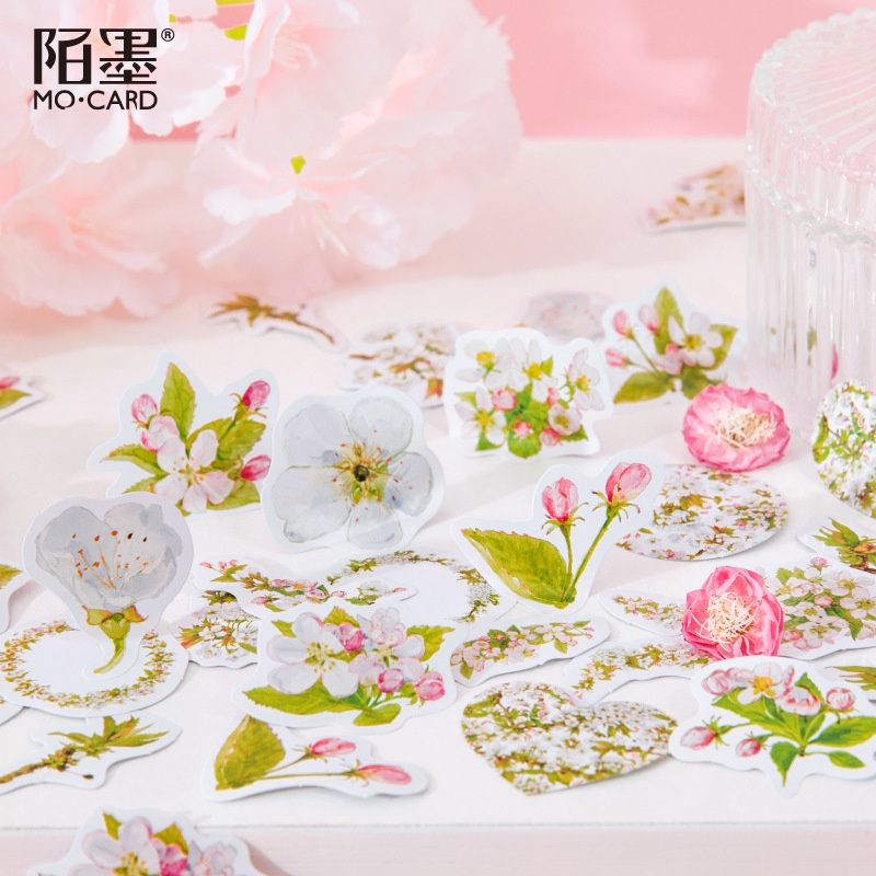 Hộp 46 Sticker Dán Nụ Hoa Anh Đào Trang Trí Sổ Tay Làm Đồ Handmade (Shop J-ArtPens)