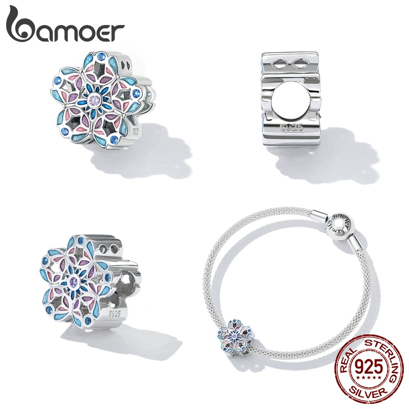 Hạt BAMOER làm vòng tay bằng bạc 925 hình bướm thời trang cho nữ