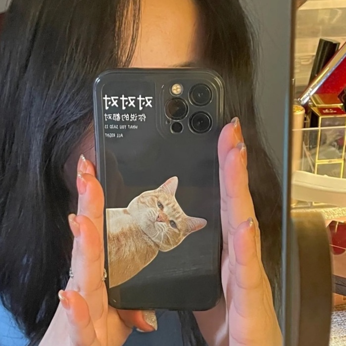 Ốp Điện Thoại Mềm Trong Suốt Chống Rơi In Hình Mèo Vui Nhộn Cho iPhone13 12pro xr xs 7/8p