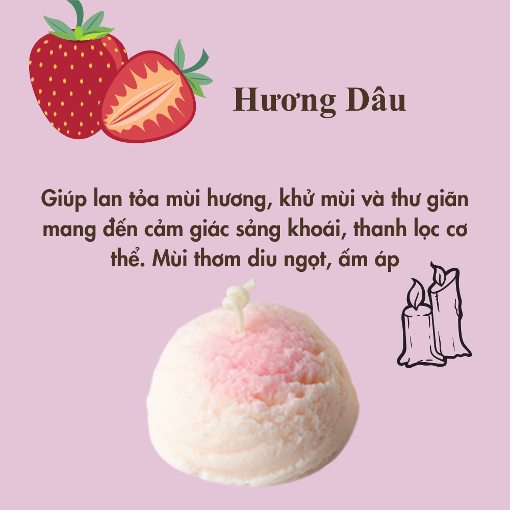 Nến thơm - Nến thơm phòng candle cup hình kem trang trí nhà cửa quà tặng làm từ sáp thiên nhiên cao cấp