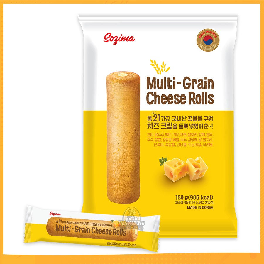 Bánh Xốp Ngũ Cốc Nhân Phô Mai Sozima Hàn Quốc (150g/gói)