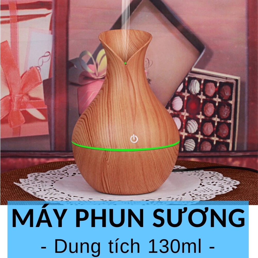 Máy xông tinh dầu phòng ngủ kiểu khuếch tán phun sương tạo ẩm cỡ mini 130ml mã 1700x