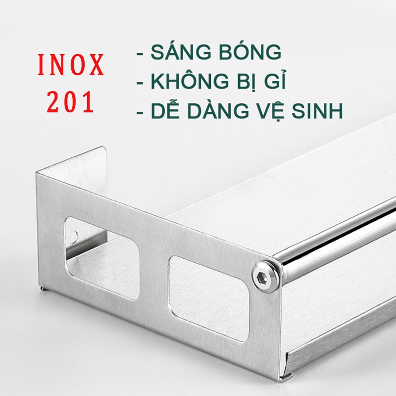 Combo 02 Kệ Gia Vị , Kệ Dán Tường Inox304 Cực Kì Tiện Lợi