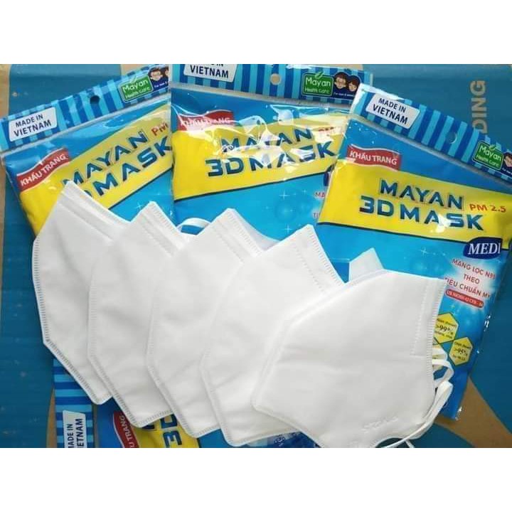 KHẨU TRANG MAYAN 3D MASK PM2.5 MEDI MÀNG LỌC N95 ( TÚI 5 CHIẾC ) | BigBuy360 - bigbuy360.vn