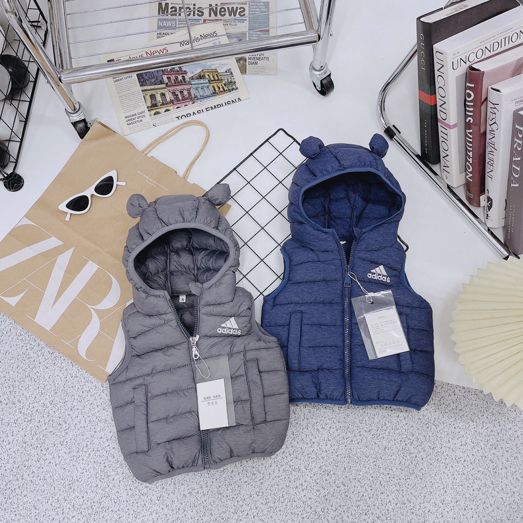 Áo phao gile siêu nhẹ cho bé trai bé gái từ 1-5 tuổi, Áo khoác Gile lông vũ cho bé