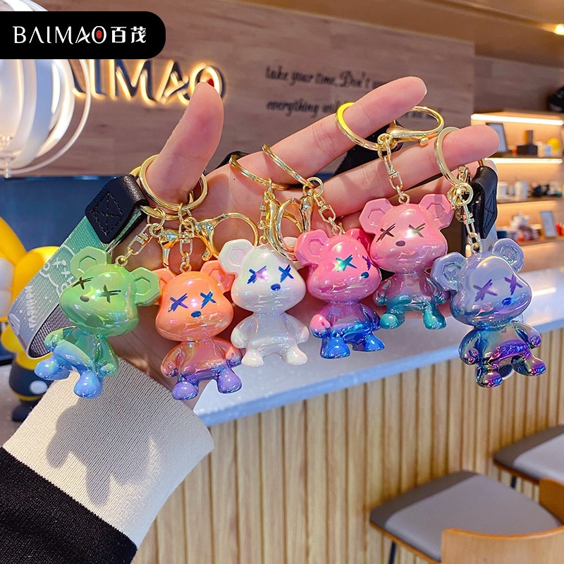 Móc khóa gấu mini sơn bóng cao cấp , móc khóa gấu dễ thương, móc khóa đôi phong cách Hàn Quốc