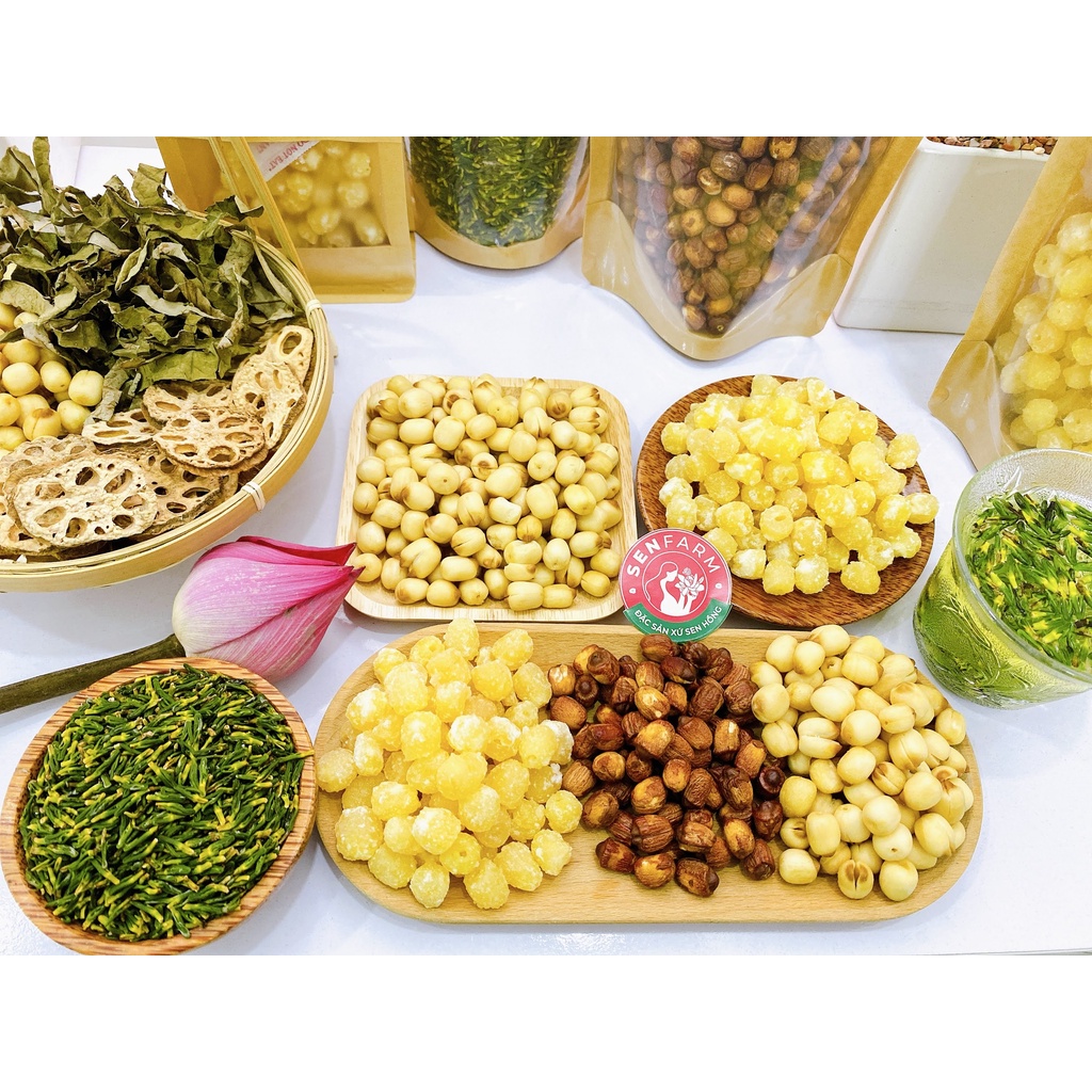 Mứt hạt sen thượng hạng ít đường senfarm bịch 500g