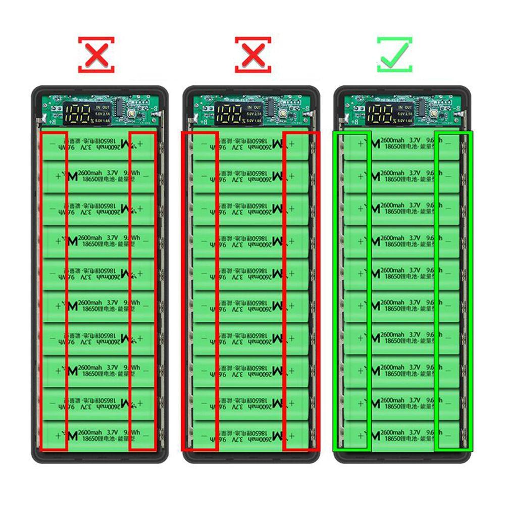 Hộp Đựng Pin Sạc Dự Phòng PD QC 3.0 10 X 18650 Màn Hình LCD Ốp