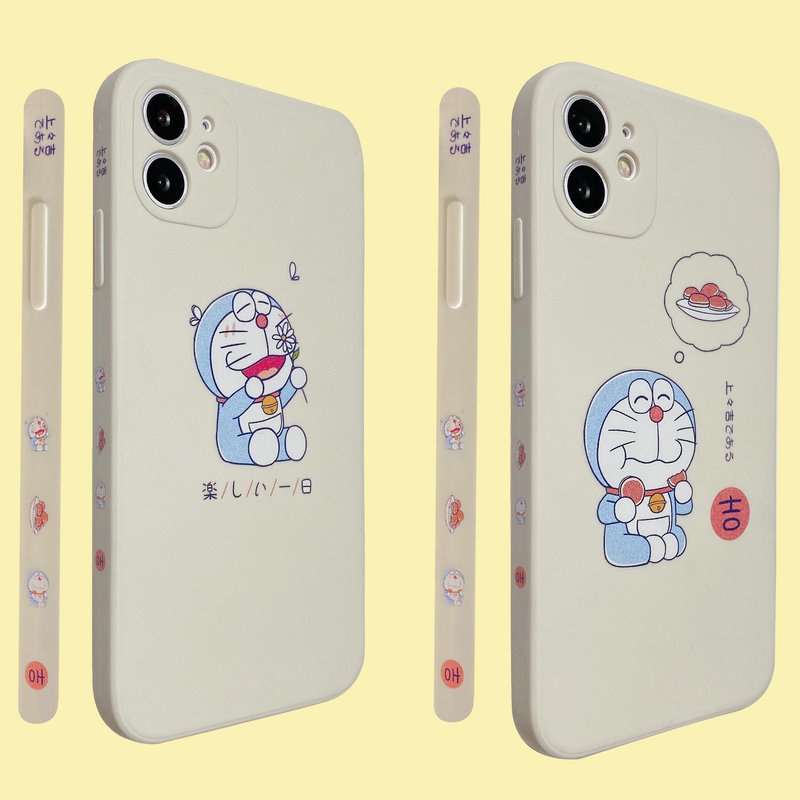 Ốp điện thoại TPU dẻo họa tiết hoạt hình Doremon & hoa cho Compatible for IPHONE 13 12 MINI 11 PRO X XR XS MAX SE 2020 6 6S 7 8 PLUS