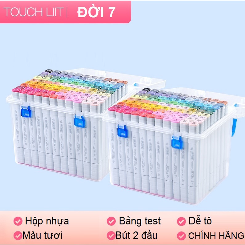 Bút marker Touchliit 7 loại 30/40/60/80 màu marker túi vải, màu dạ touchliit vẽ siêu đẹp