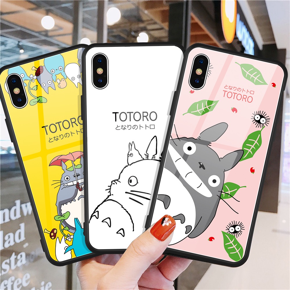 Xiaomi POCO M3 X3 Pro NFC Case Redmi 7 8 5A 6 Pro 9T 5 7A 8A Xiaomi Mi Mix 3 2S Mi Max Pocophone F1 Mi Note 10 Lite Animation TOTORO Glass Phone Cover