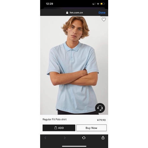 Pass áo thun polo nam hm regular fit size M