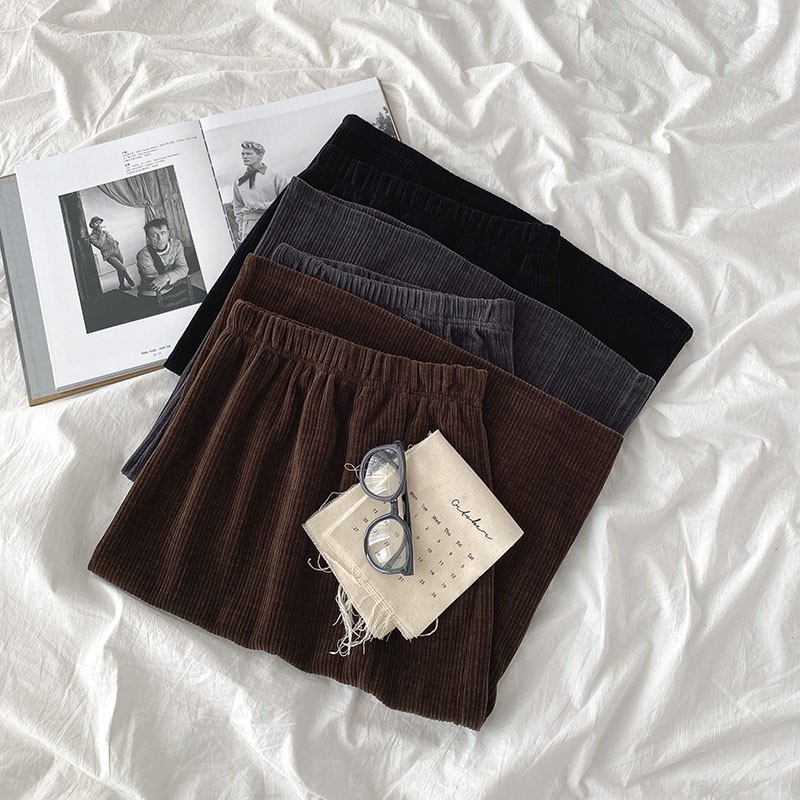 Chân váy nhung cạp chun dáng dài ulzzang 60080