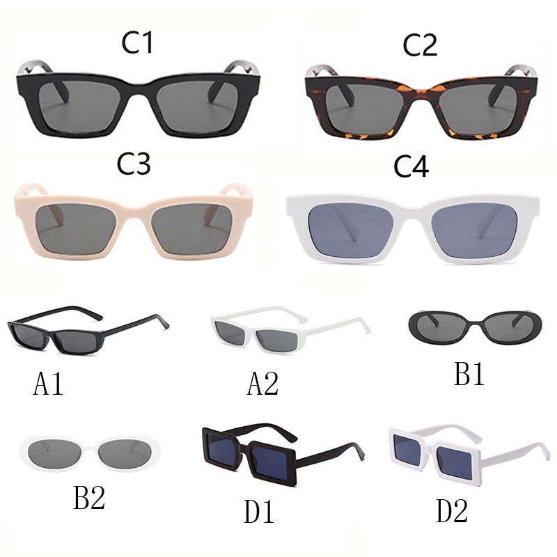 Kính Mát Gọng Vuông Nhỏ Chống Tia UV Phong Cách Retro Thời Trang
