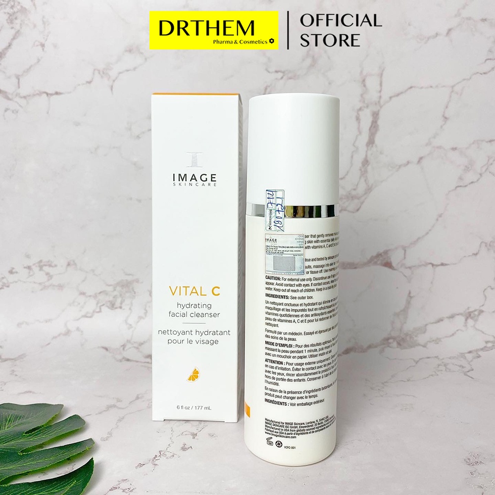 Sữa Rửa Mặt Dưỡng Ẩm Phục Hồi Da Image Skincare Vital C Hydrating Facial Cleanser 177ml- Dr Thêm